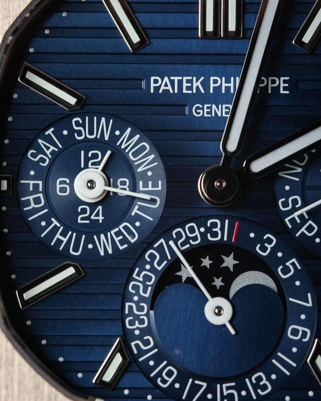 Patek Philippe Nautilus Reference 5740/1G Perpetual Calendar Macroshot Dial
