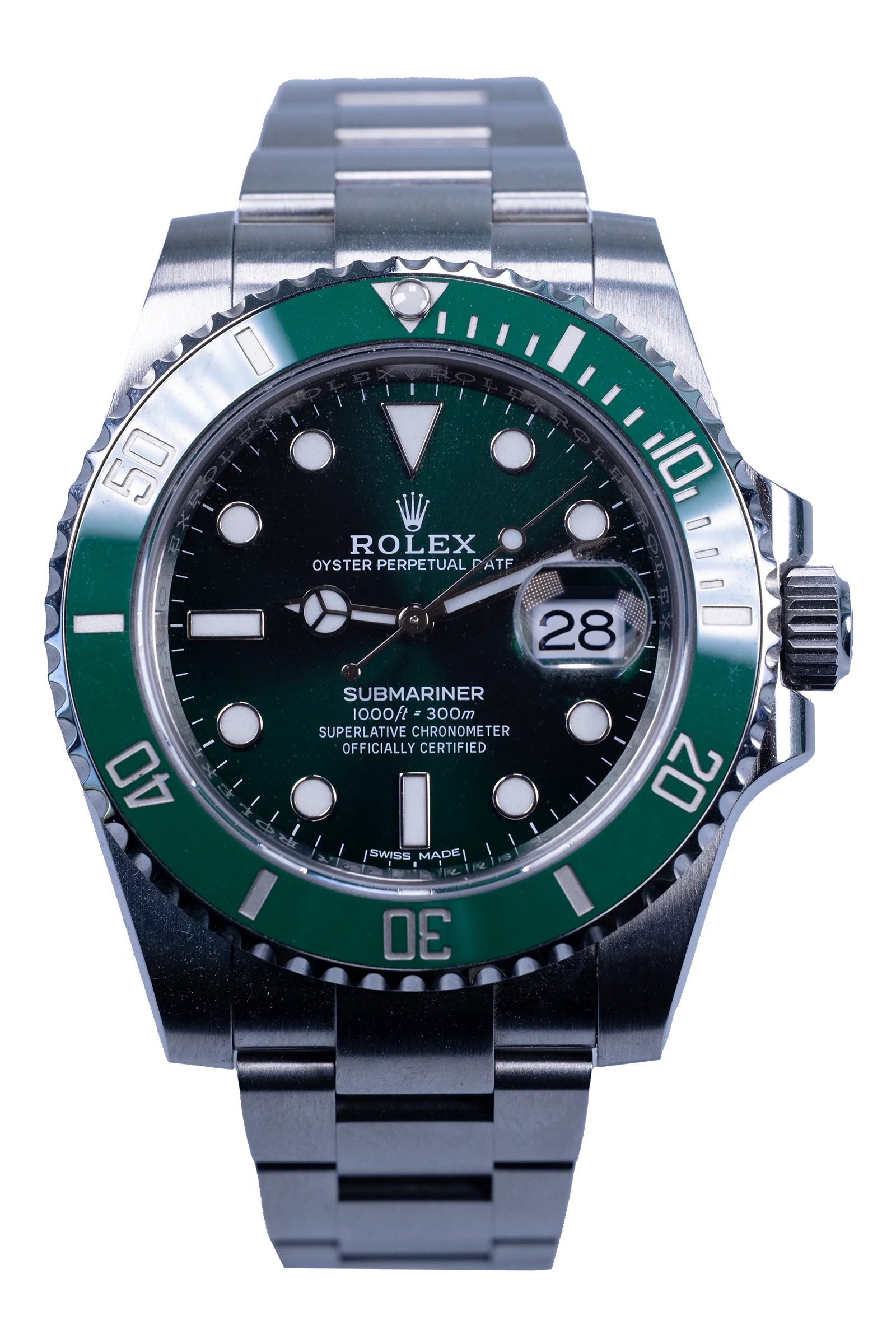 Rolex Submariner 116610LV — grünes Zifferblatt, Stahl, Keramiklünette, neu/ungetragen