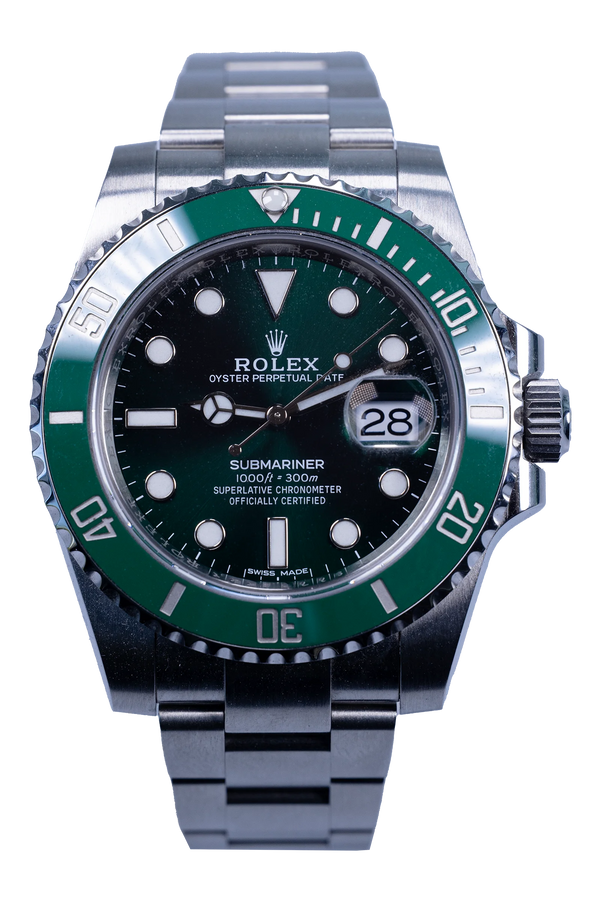 Rolex Submariner 116610LV — grünes Zifferblatt, Stahl, Keramiklünette, neu/ungetragen