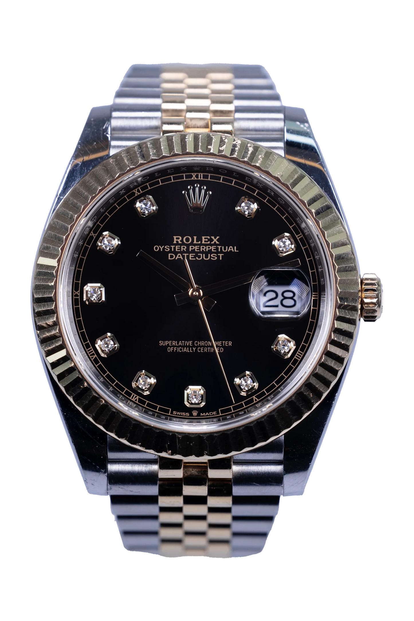 Rolex Datejust 41 Ref. 126333 — schwarzes Zifferblatt, Gehäuse in Stahl und Gelbgold