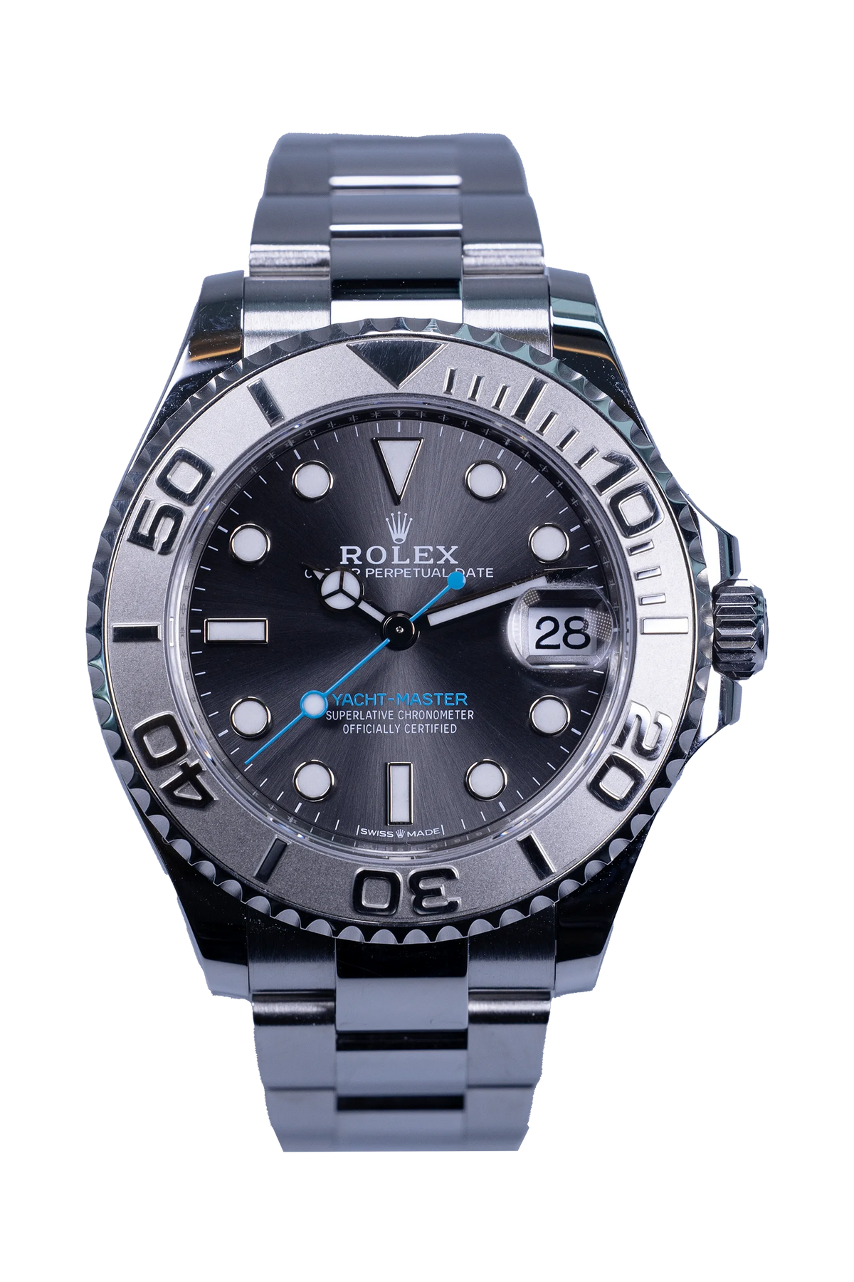 Rolex Yacht-Master 37 Ref. 268622 — graues Zifferblatt, Stahlgehäuse und Stahlband (1 / 4)