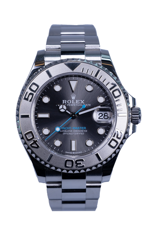 Rolex Yacht-Master 37 Ref. 268622 — graues Zifferblatt, Stahlgehäuse und Stahlband