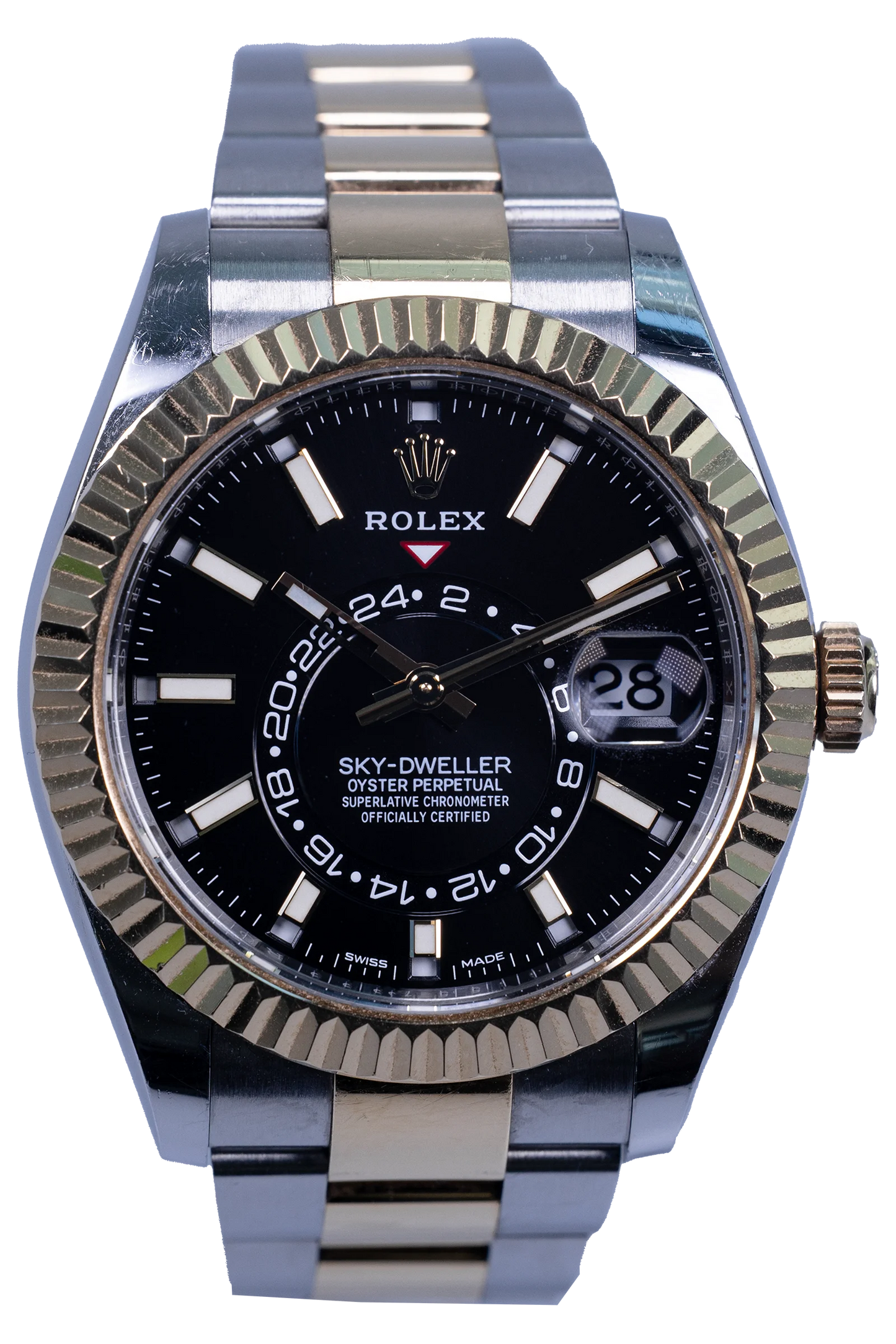 Rolex Sky-Dweller 326933 Stahl/Gelbgold mit schwarzem Zifferblatt, Fullset 2022