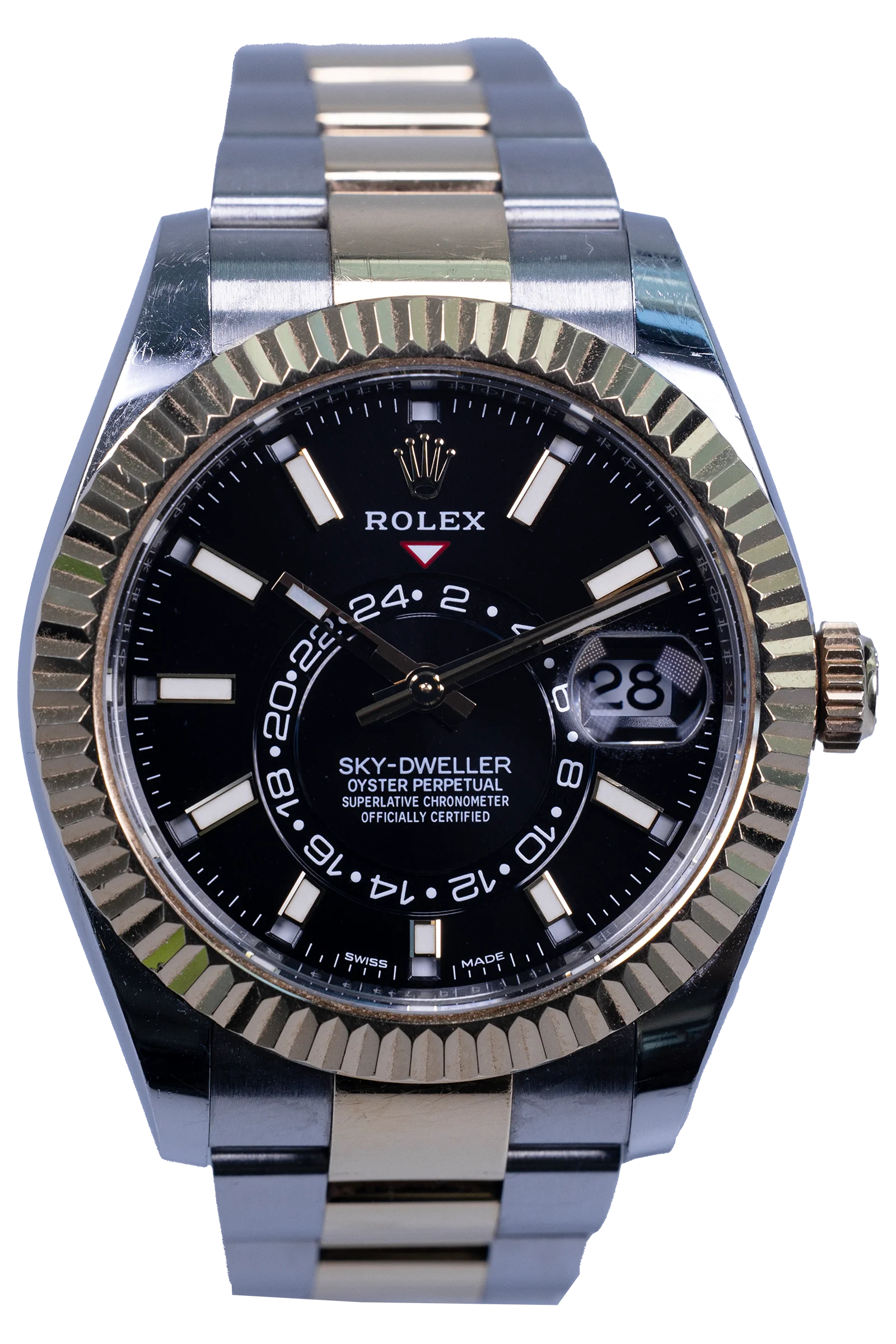 Rolex Sky-Dweller 326933 Stahl/Gelbgold mit schwarzem Zifferblatt, Fullset 2022