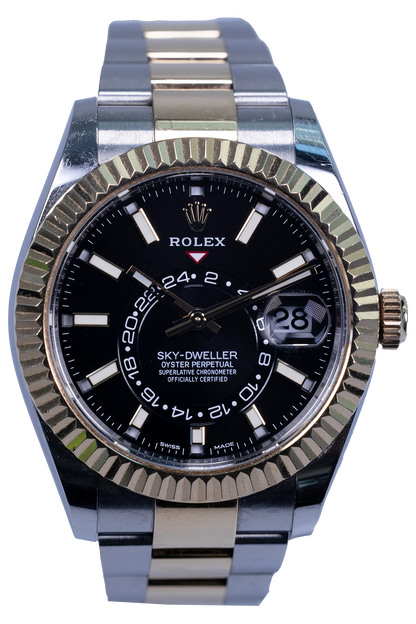 Rolex Sky-Dweller 326933 Stahl/Gelbgold mit schwarzem Zifferblatt, Fullset 2022 Rolex Sky-Dweller Ref. 326933