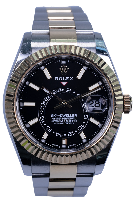 Rolex Sky-Dweller 326933 Stahl/Gelbgold mit schwarzem Zifferblatt, Fullset 2022 Rolex Sky-Dweller Ref. 326933