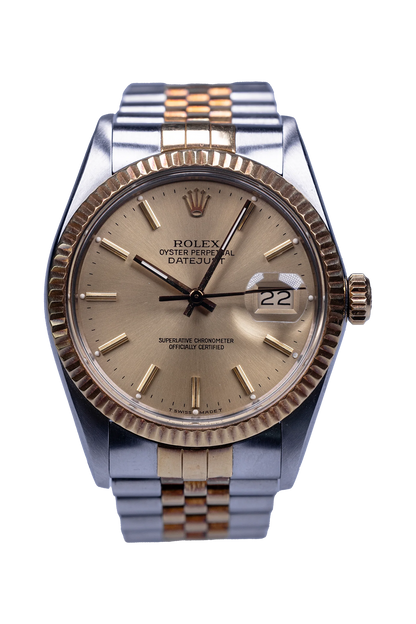 Rolex Datejust 16013 Stahl/Gelbgold mit champagnerfarbenem Zifferblatt, Baujahr 1987 Rolex Datejust Ref. 16013
