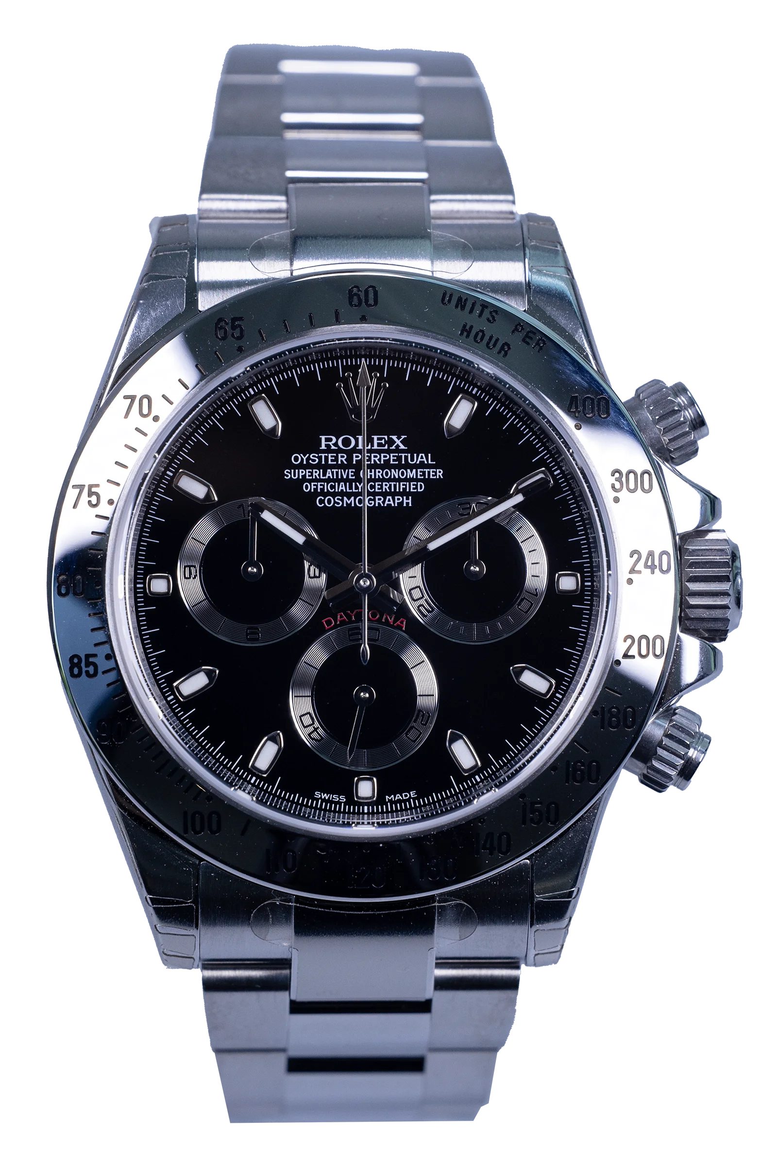Rolex Daytona Ref. 116520 in Stahl mit schwarzem Zifferblatt, Fullset 2015