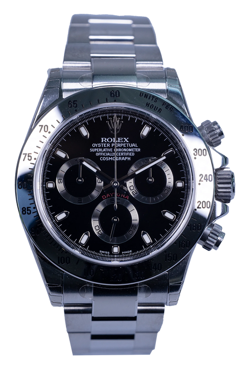 Rolex Daytona Ref. 116520 in Stahl mit schwarzem Zifferblatt, Fullset 2015