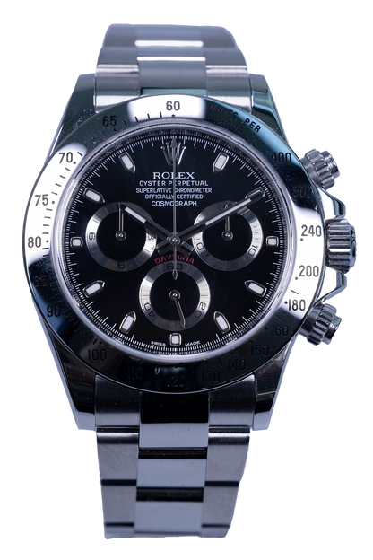 Rolex Daytona 116520 Stahl mit schwarzem Zifferblatt, neu und ungetragen, Fullset 2012 Rolex Daytona Ref. 116520