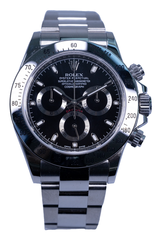 Rolex Daytona 116520 Stahl mit schwarzem Zifferblatt, neu und ungetragen, Fullset 2012 Rolex Daytona Ref. 116520