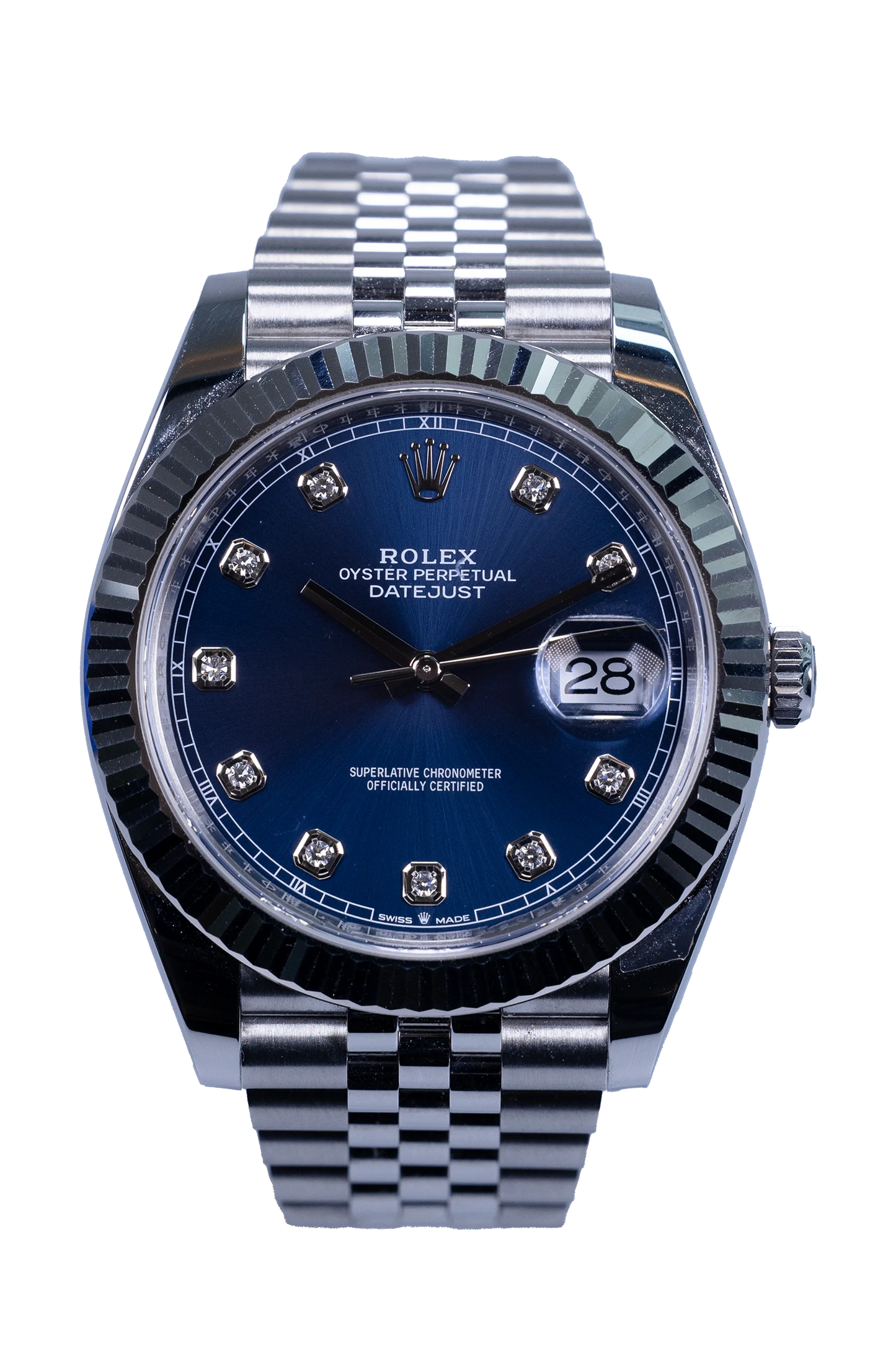 Rolex Datejust 41 Ref. 126334 – blaues Zifferblatt, Edelstahl mit Weißgold-Lünette