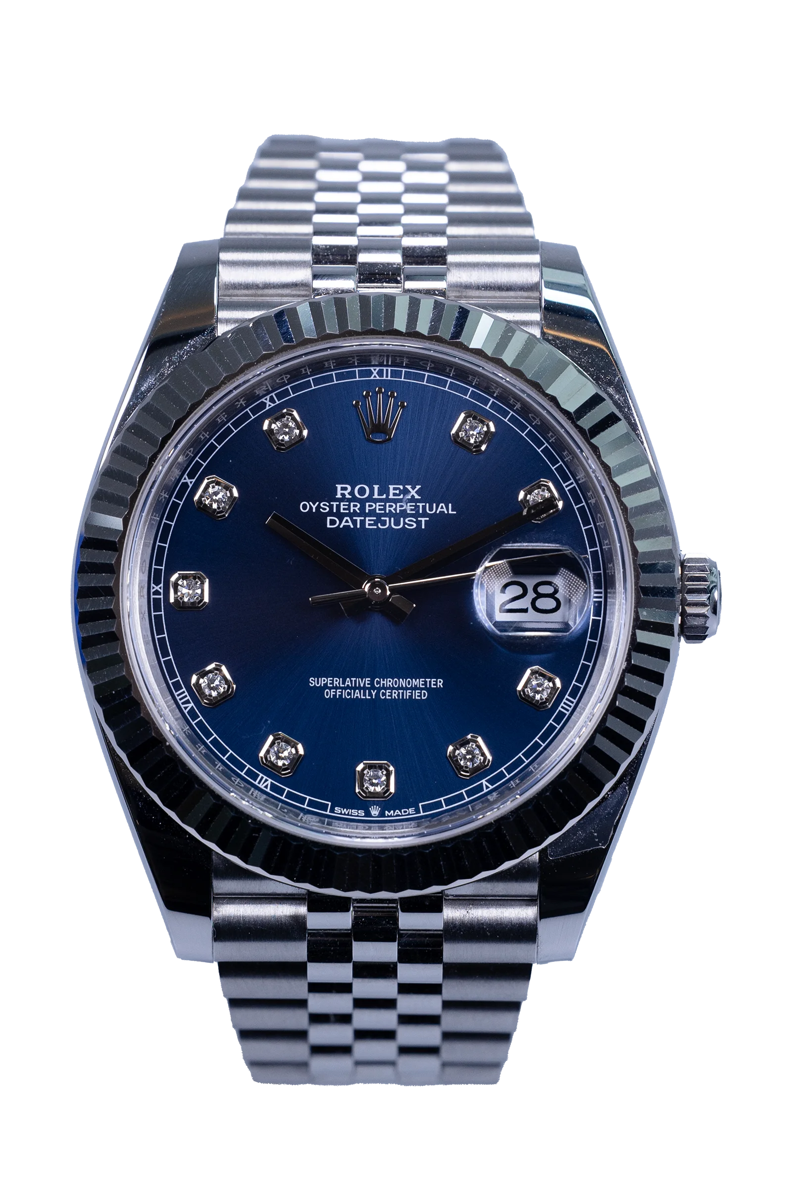 Rolex Datejust 41 Ref. 126334 – blaues Zifferblatt, Edelstahl mit Weißgold-Lünette