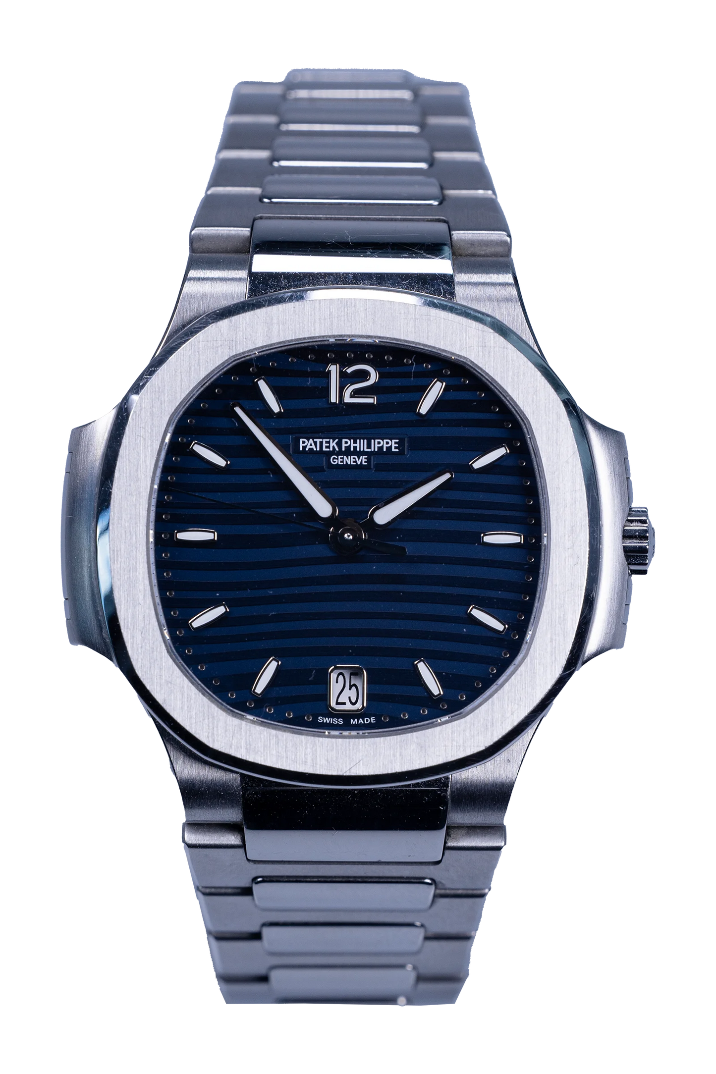 Patek Philippe Lady Nautilus 7118/1A-001 — blaues Zifferblatt, Stahlgehäuse und Stahlband