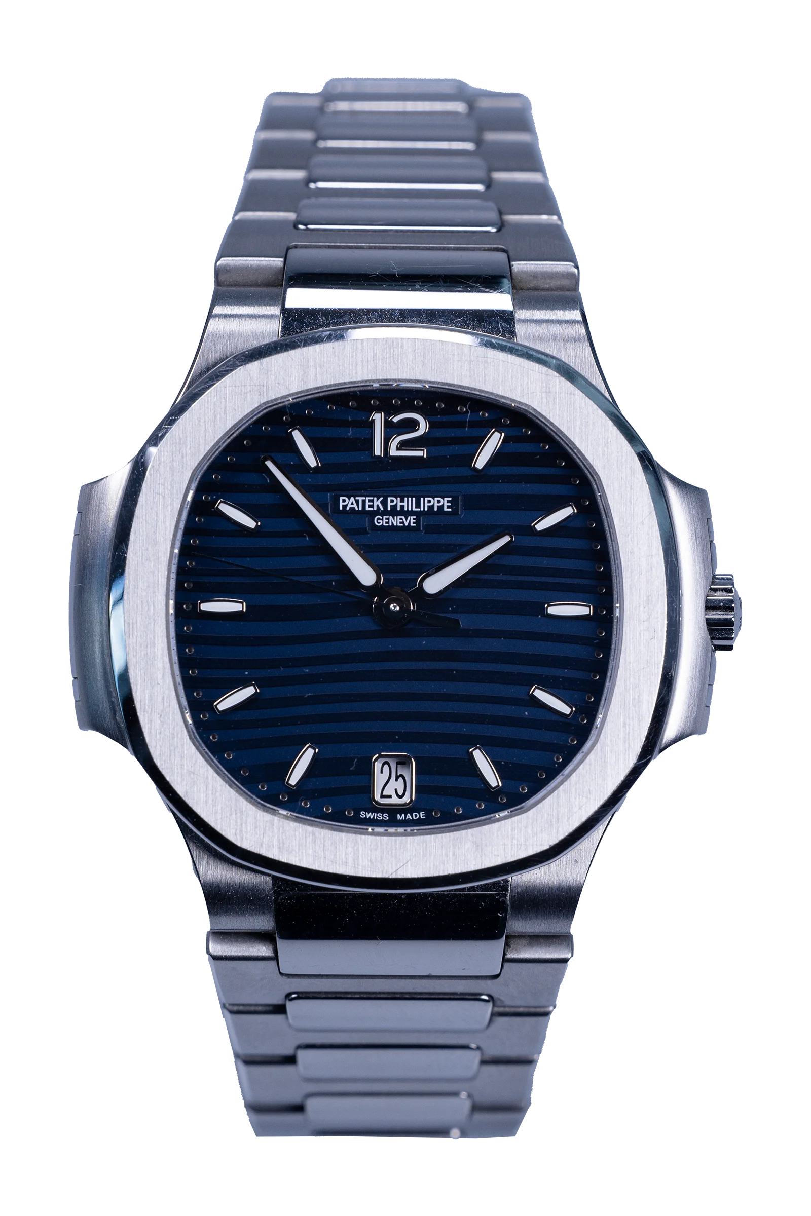 Patek Philippe Lady Nautilus 7118/1A-001 — blaues Zifferblatt, Stahlgehäuse und Stahlband
