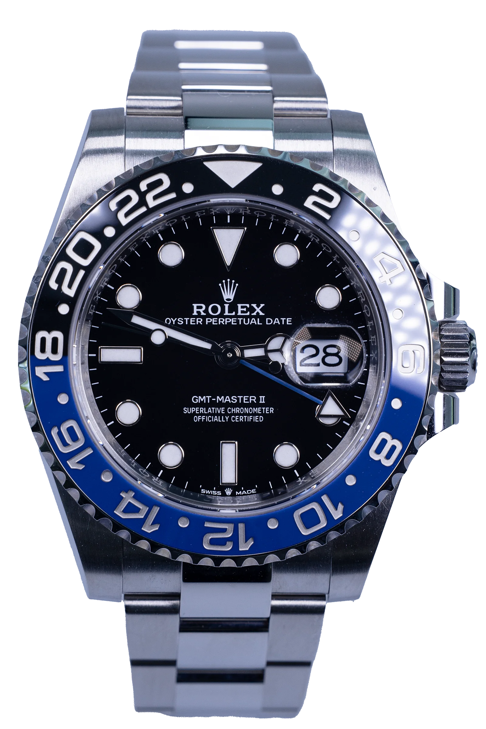 Rolex GMT-Master II 126710BLNR – schwarzes Zifferblatt, Stahlgehäuse, Batman-Lünette