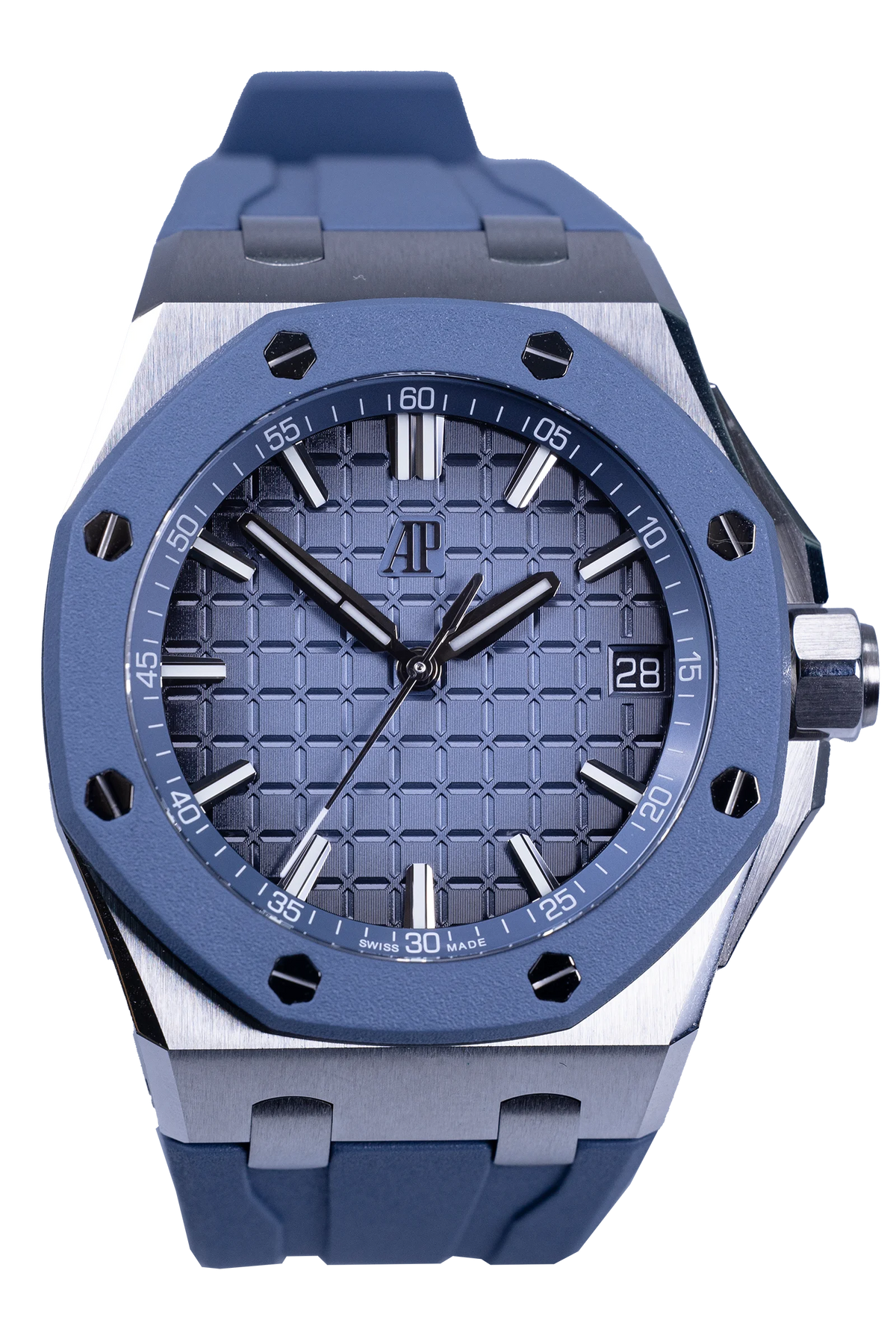 Audemars Piguet Royal Oak Offshore 15605SK.OO.A350CA.01 — blaues Zifferblatt, Stahl, Kautschukband (1 / 4)