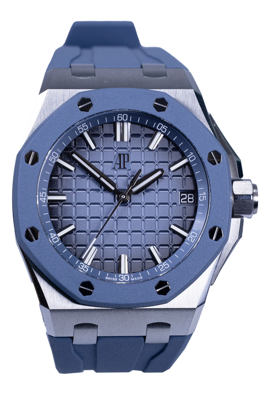 Audemars Piguet Royal Oak Offshore 15605SK.OO.A350CA.01 — blaues Zifferblatt, Stahl, Kautschukband Audemars Piguet Royal Oak Offshore Ref. 15605SK.OO.A350CA.01
